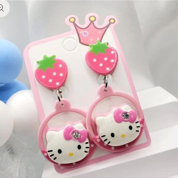 2/$20 Brand New Hello Kitty Clip Earrings - Picture 2 of 3